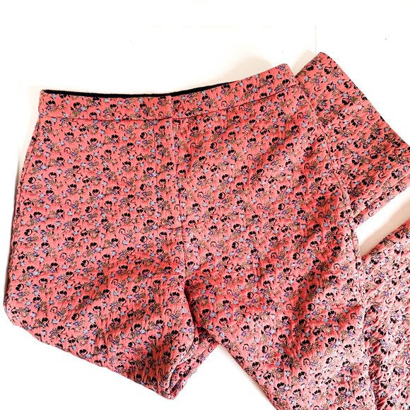 Topshop Denim - topshop pink floral print straight leg pants sz 8